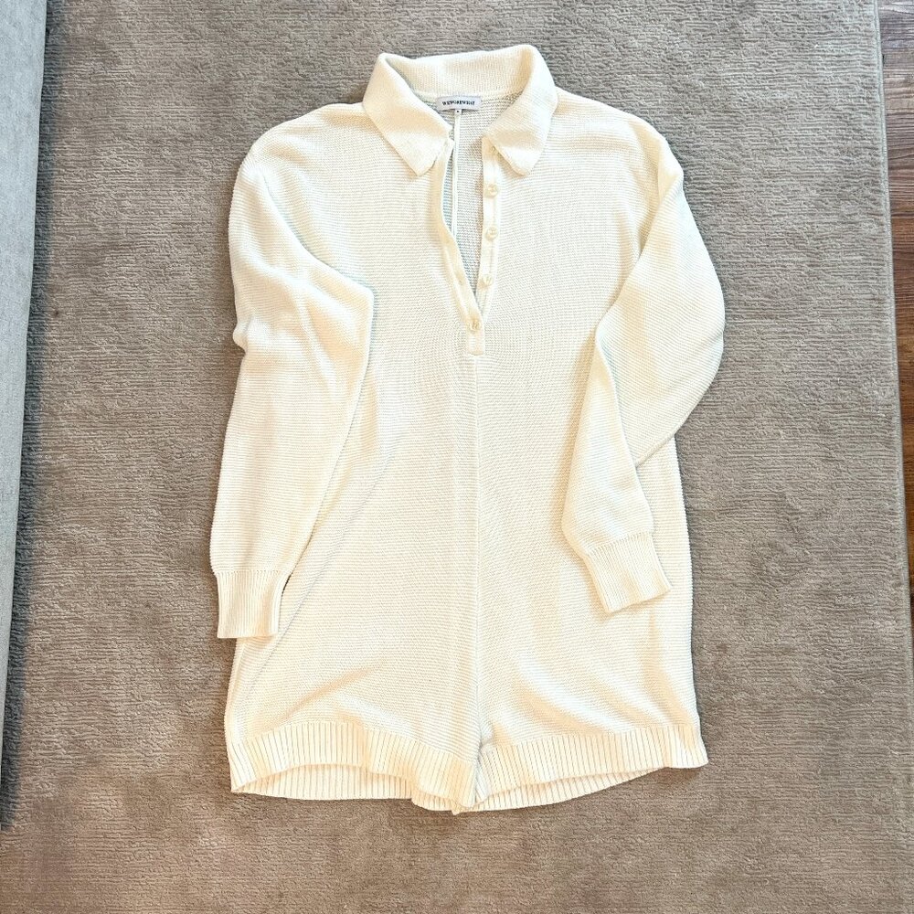 WeWoreWhat Knit Henley Romper - NVB